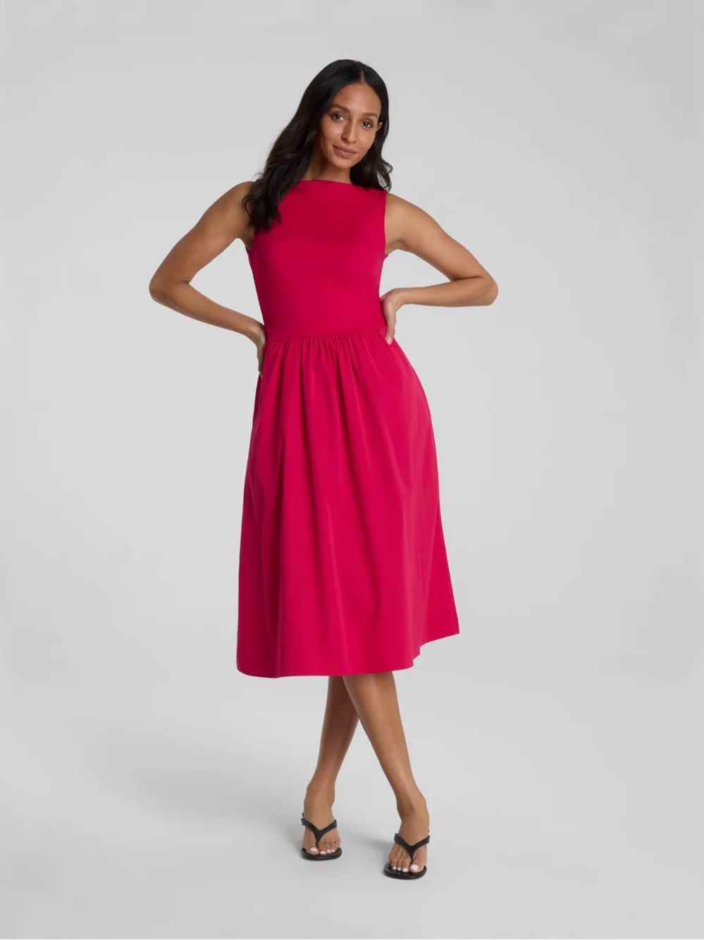 Spanx Jersey High Neck Midi Dress